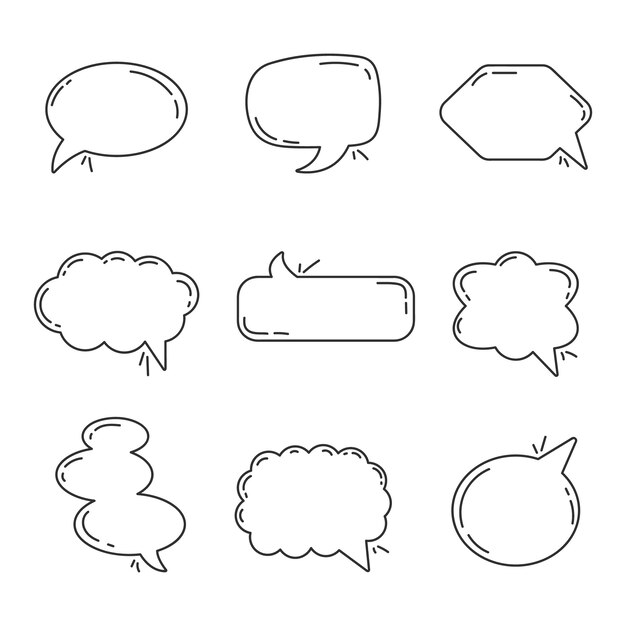 Handgezeichnete Sprechblasen-Doodle-Illustration