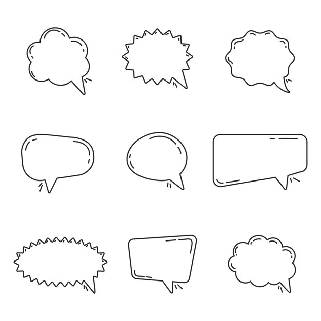 Handgezeichnete Sprechblasen-Doodle-Illustration