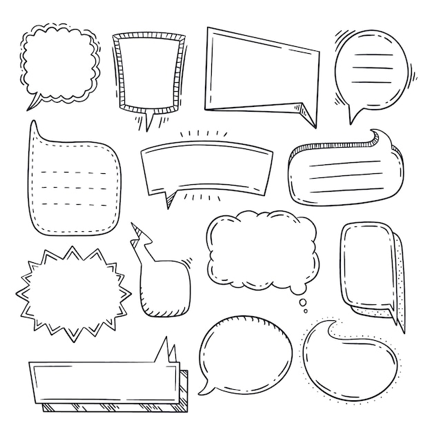 Handgezeichnete Sprechblasen-Doodle-Illustration