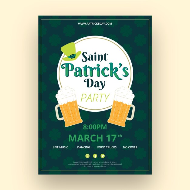 Handgezeichnete st. Patrick's Day Flyer Vorlage