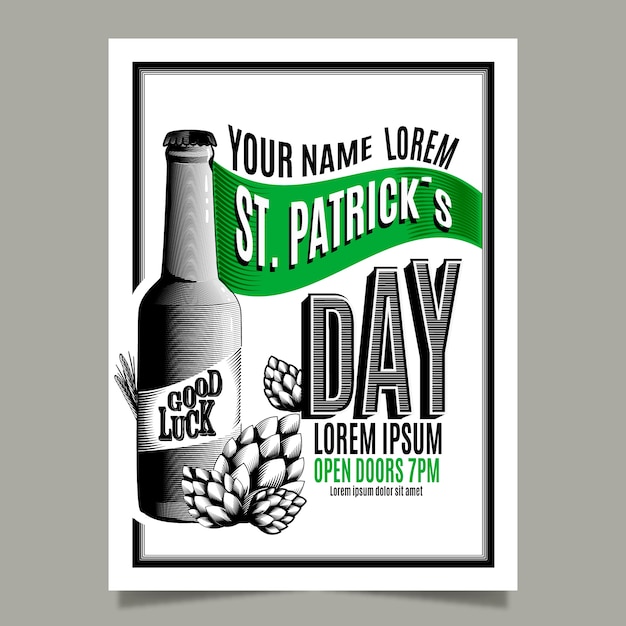 Kostenloser Vektor handgezeichnete st. patrick's day plakat vorlage