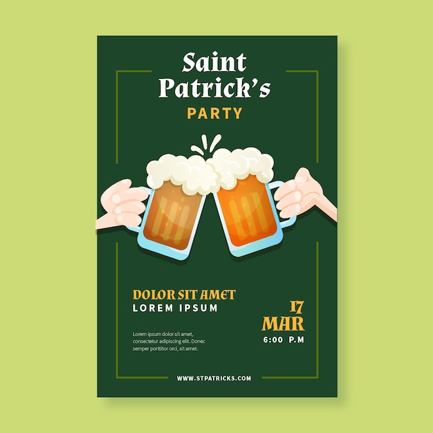 Handgezeichnete st. patricks day plakat vorlage