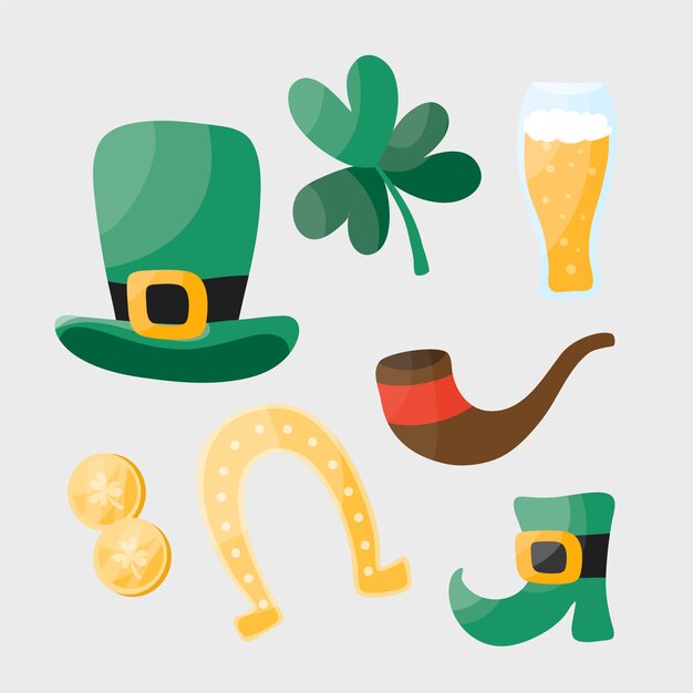 Handgezeichnete st. patricks Tageselement-Sammlung