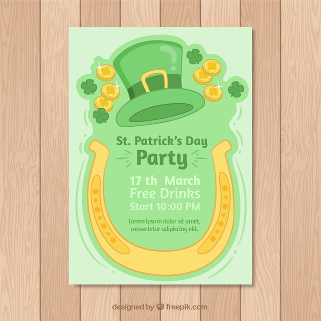 Handgezeichnete st. patricks tagesflieger- / plakatschablone