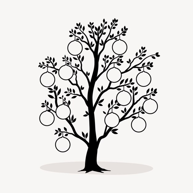 Handgezeichnete Stammbaum-Silhouette