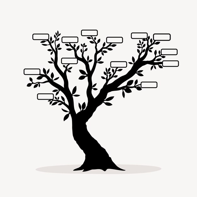 Handgezeichnete Stammbaum-Silhouette