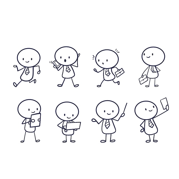Handgezeichnete Stickman-Kollektion