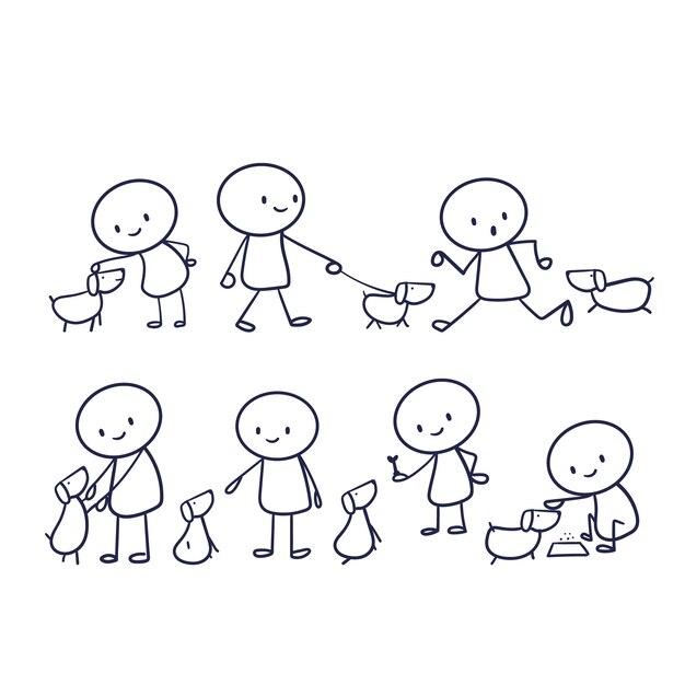 Handgezeichnete Stickman-Kollektion