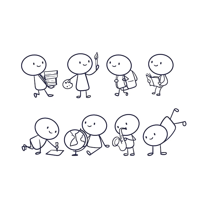 Handgezeichnete Stickman-Kollektion
