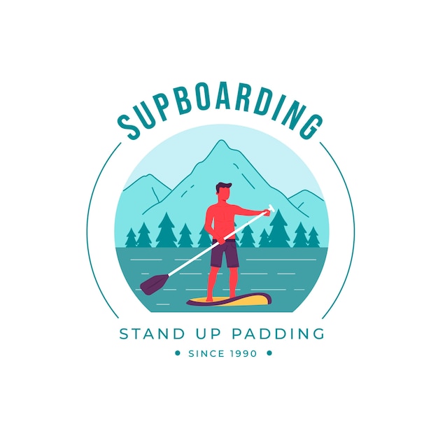 Handgezeichnete Sup-Logo-Vorlage