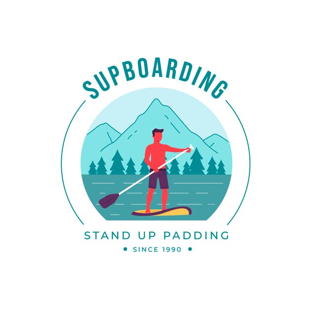 Handgezeichnete Sup-Logo-Vorlage