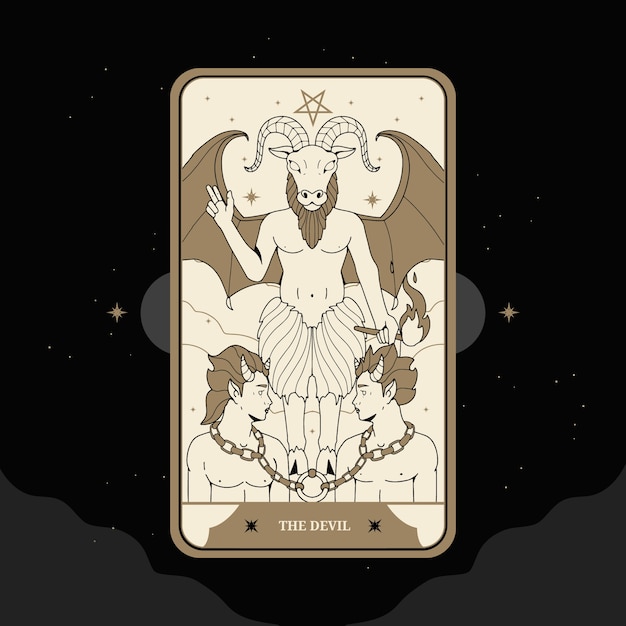 Kostenloser Vektor handgezeichnete tarotkarten illustration