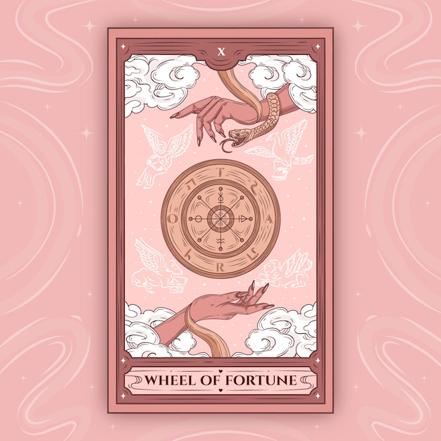 Kostenloser Vektor handgezeichnete tarotkarten illustration