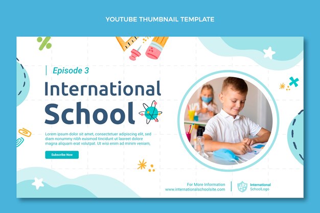 Handgezeichnete Textur Internationale Schule Youtube Thumbnail
