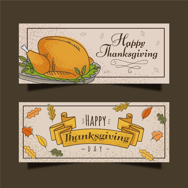 Handgezeichnete thanksgiving banner vorlage