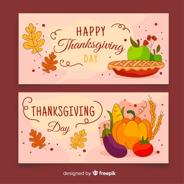Handgezeichnete thanksgiving-banner