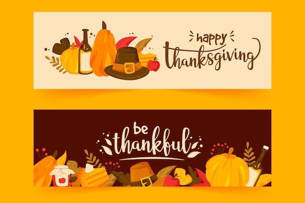 Handgezeichnete thanksgiving-banner