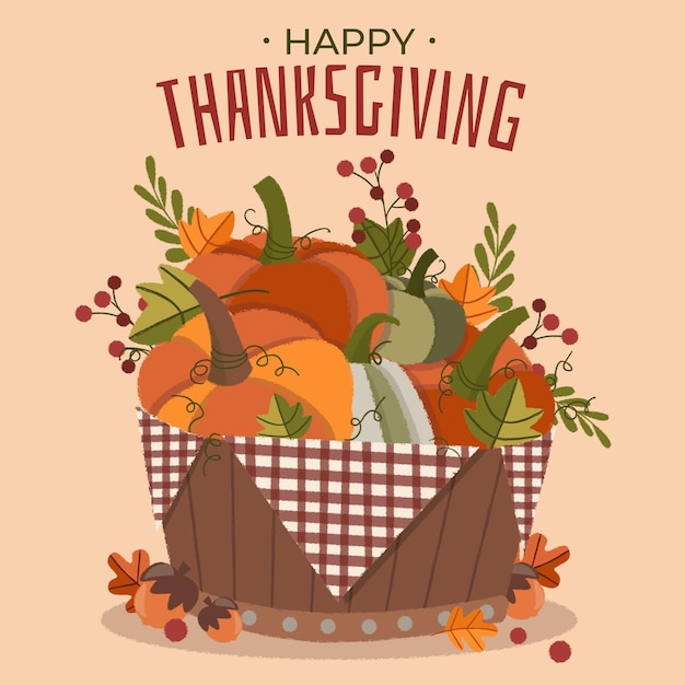 Kostenloser Vektor handgezeichnete thanksgiving-illustration