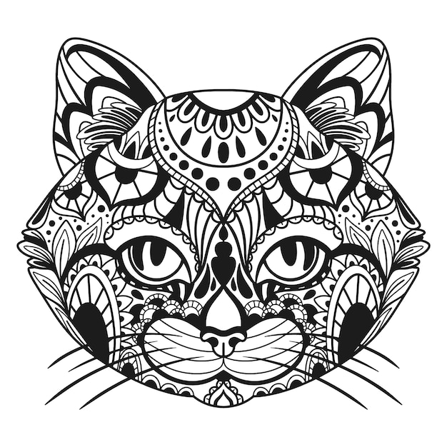 Handgezeichnete Tier-Mandala-Illustration