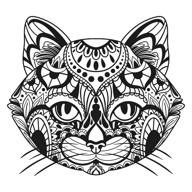 Handgezeichnete Tier-Mandala-Illustration