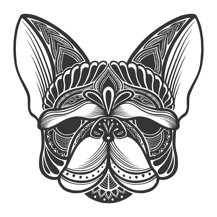 Kostenlose Vektor handgezeichnete tier-mandala-illustration