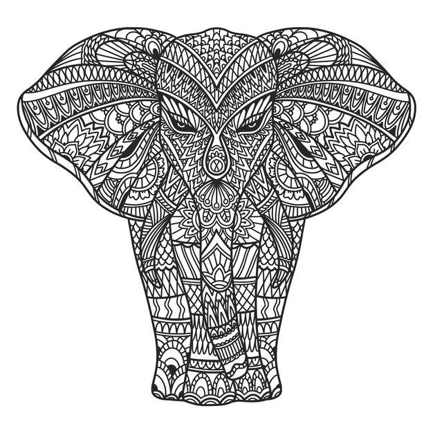 Handgezeichnete Tier-Mandala-Illustration