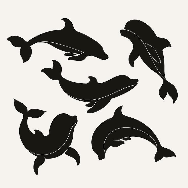 Kostenlose Vektor handgezeichnete tiere silhouette illustration