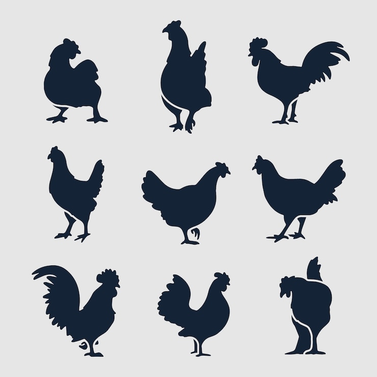 Kostenlose Vektor handgezeichnete tiere-silhouette-set