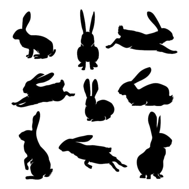 Kostenlose Vektor handgezeichnete tiersilhouette