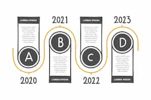 Kostenloser Vektor handgezeichnete timeline infographik