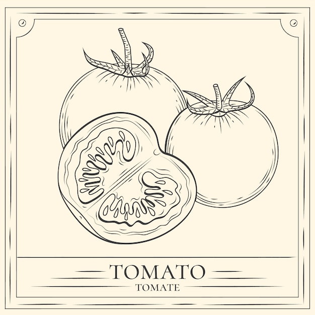 Handgezeichnete Tomaten-Umrissillustration