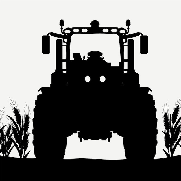 Kostenloser Vektor handgezeichnete traktorsilhouette