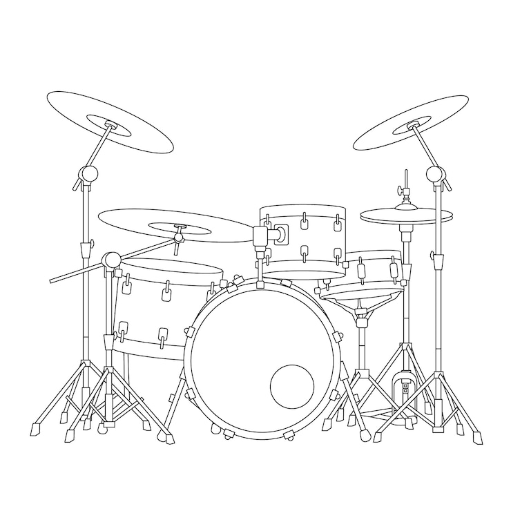 Kostenlose Vektor handgezeichnete trommelillustration