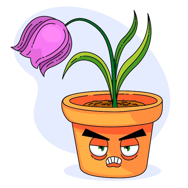 Kostenloser Vektor handgezeichnete tulpen-cartoon-illustration