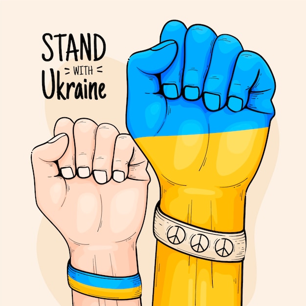 Kostenloser Vektor handgezeichnete ukraine-kriegsillustration