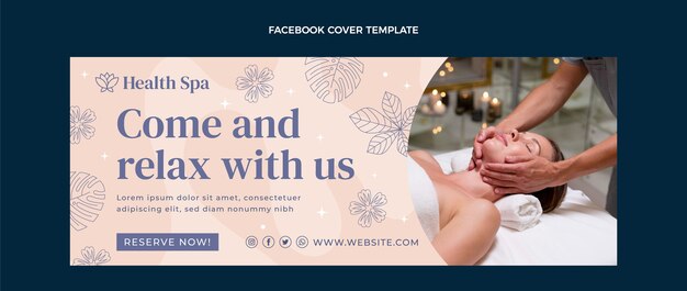 Handgezeichnete Umrisse Spa-Facebook-Cover