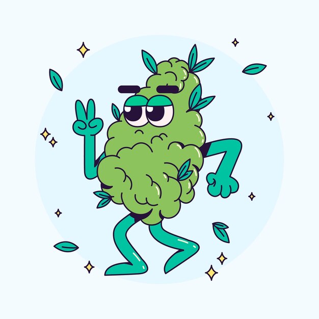 Handgezeichnete Unkraut-Cartoon-Illustration