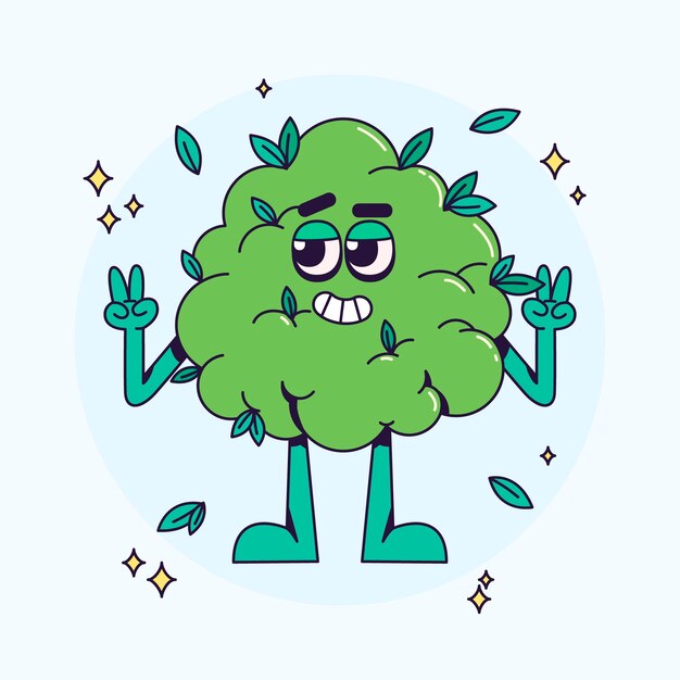 Handgezeichnete Unkraut-Cartoon-Illustration