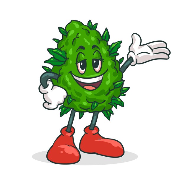 Handgezeichnete Unkraut-Cartoon-Illustration