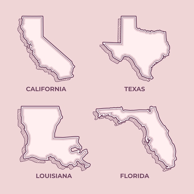 Handgezeichnete Usa-Übersichtskarte