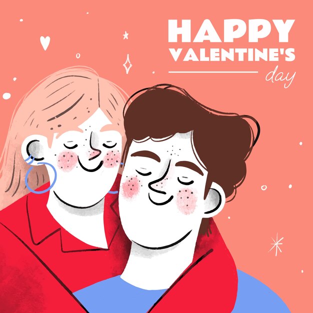 Handgezeichnete Valentinstag Illustration