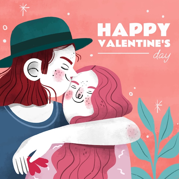 Handgezeichnete Valentinstag-Illustration