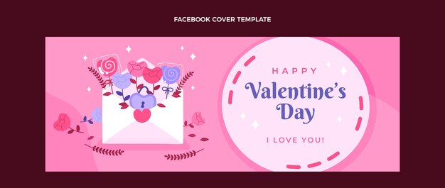 Handgezeichnete Valentinstag-Social-Media-Cover-Vorlage