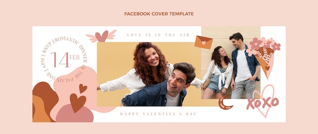 Handgezeichnete valentinstag-social-media-cover-vorlage