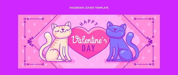 Handgezeichnete Valentinstag-Social-Media-Cover-Vorlage