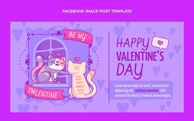 Handgezeichnete Valentinstag-Social-Media-Post-Vorlage