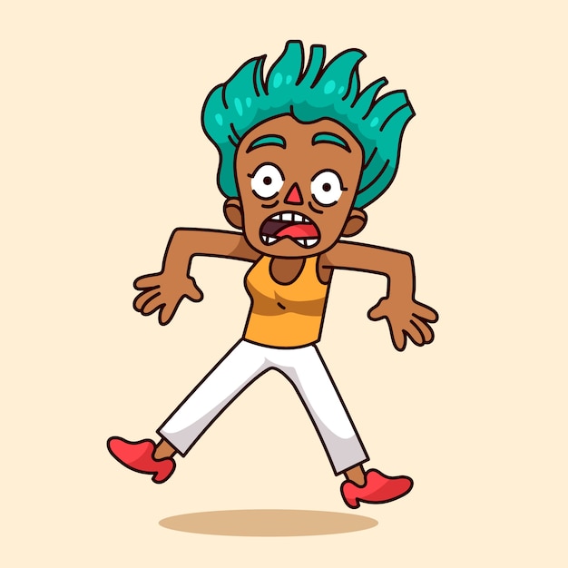 Handgezeichnete verängstigte Cartoon-Illustration