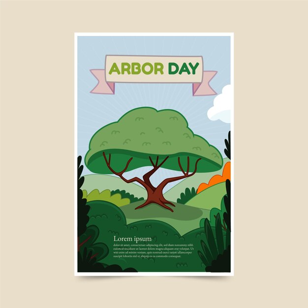 Kostenloser Vektor handgezeichnete vertikale plakatvorlage für den arbor day