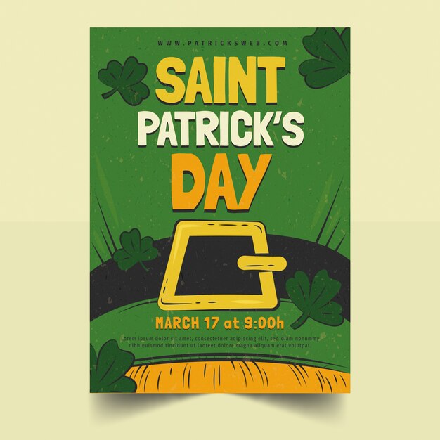 Handgezeichnete vertikale Plakatvorlage für die Feier des St. Patrick's Day