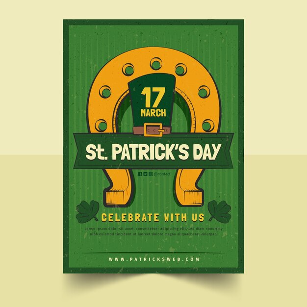 Kostenloser Vektor handgezeichnete vertikale plakatvorlage für die feier des st. patrick's day